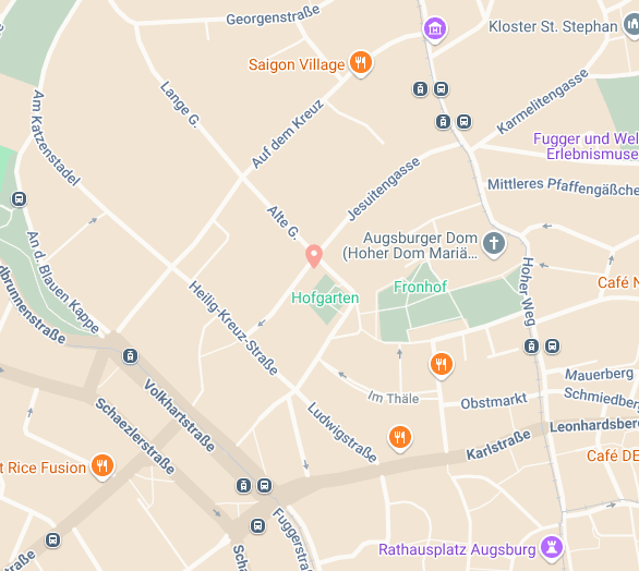 Orientierungskarte Rebecca. hair&art Augsburg - Dein Friseur im Herzen von Augsburg